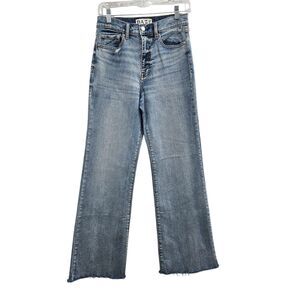 Daze Women’s Far Out High Rise Wide Leg Jeans Size 28 Light Wash Retro Flare